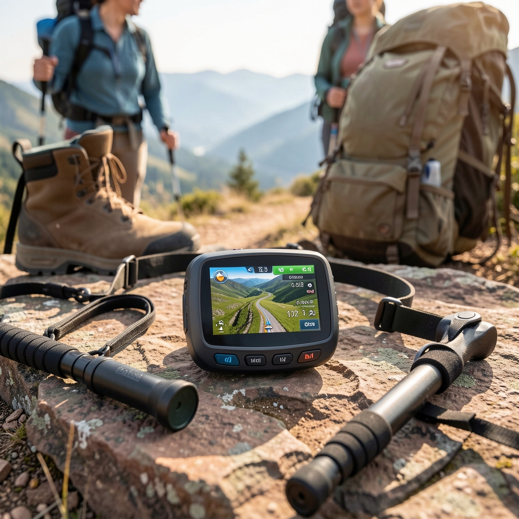 Seyahat rotaları için kompakt GPS navigasyon cihazı, trekking ekipmanları ile